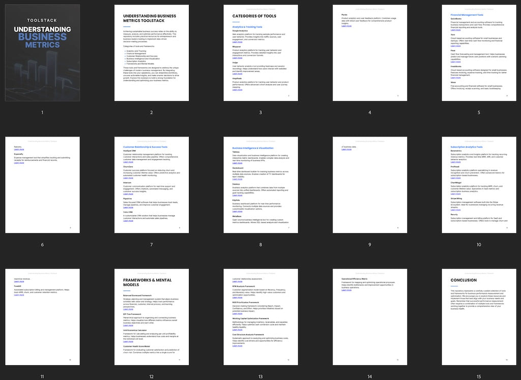 Understanding Business Metrics - Toolstack