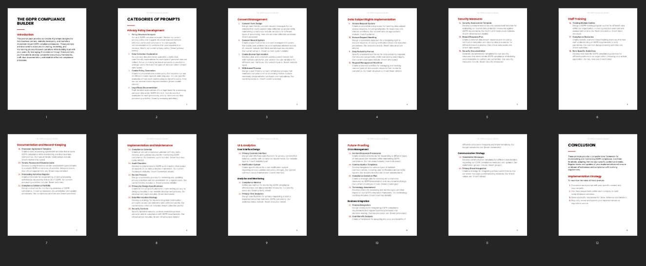 The GDPR Compliance Builder