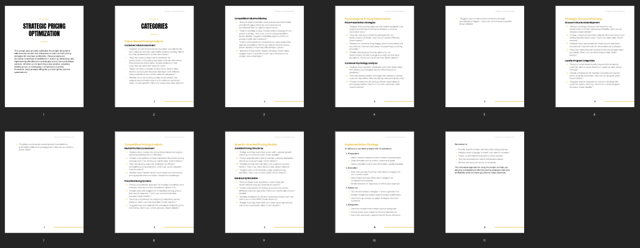 Strategic Pricing Optimization - Prompt