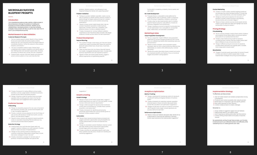 MicroSaas Success Blueprint - Prompts