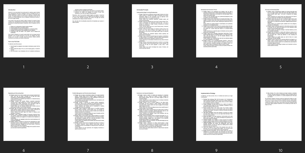 Angel Investing - Prompts