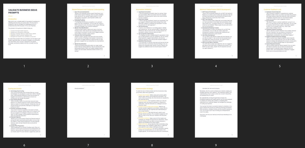 Validate business Ideas - Prompts