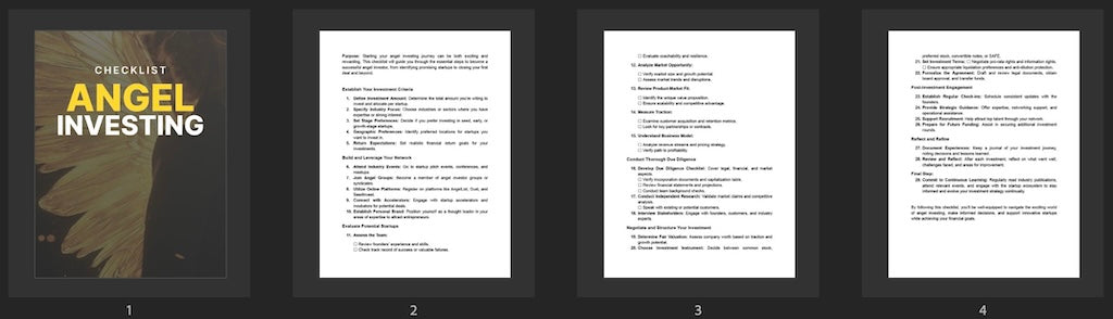 Angel Investing - Checklist