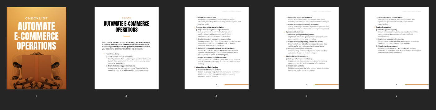 Automate E-Commerce Operations