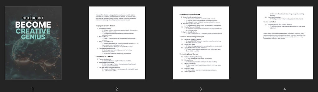 Become Creative Genius - Checklist