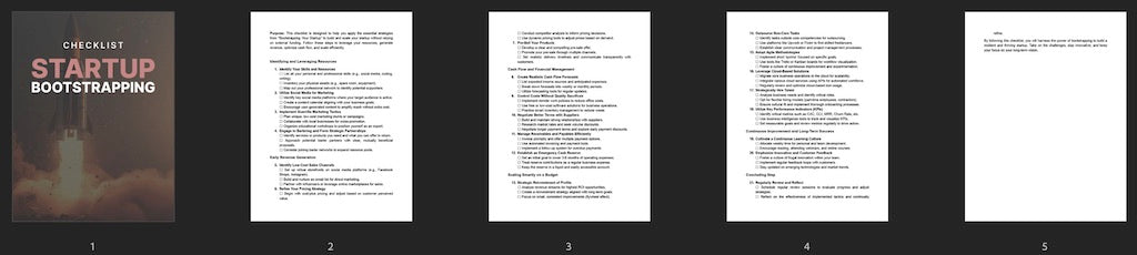Bootstrapping Your Startup - Checklist