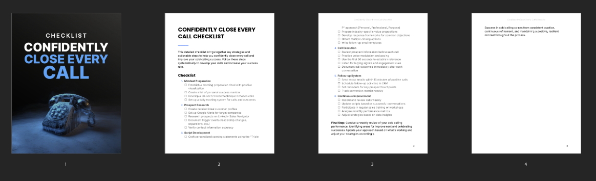 Confidently Close Every Call - Checklist