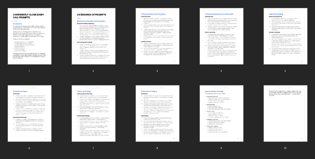 Confidently Close Every Call - Prompts