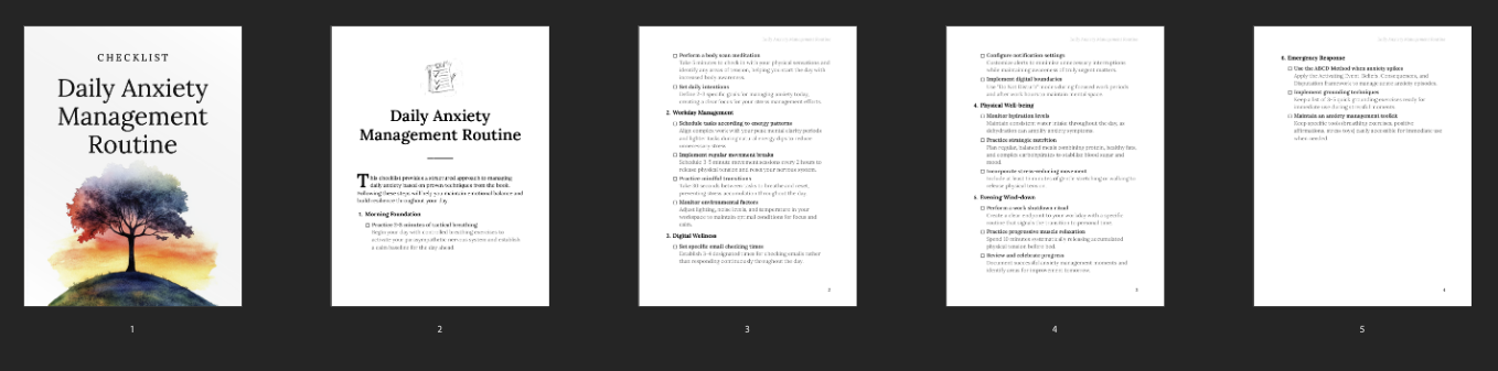 Daily Anxiety Management Routine