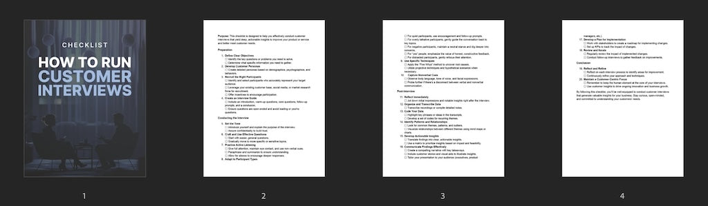 How to Run Effective Customer Interviews - Checklist
