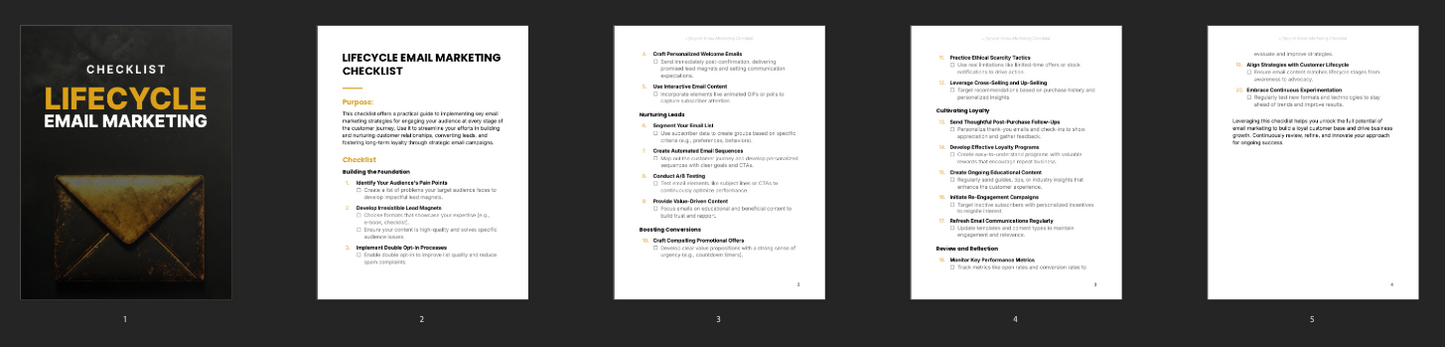 Lifecycle Email Marketing - Checklist