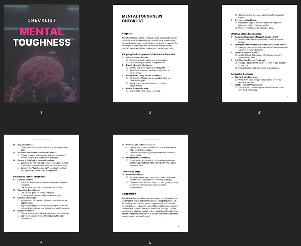 Mental Toughness - Checklist