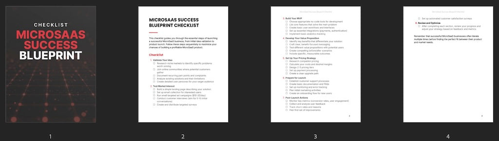 MicroSaaS Success Blueprint - Checklist