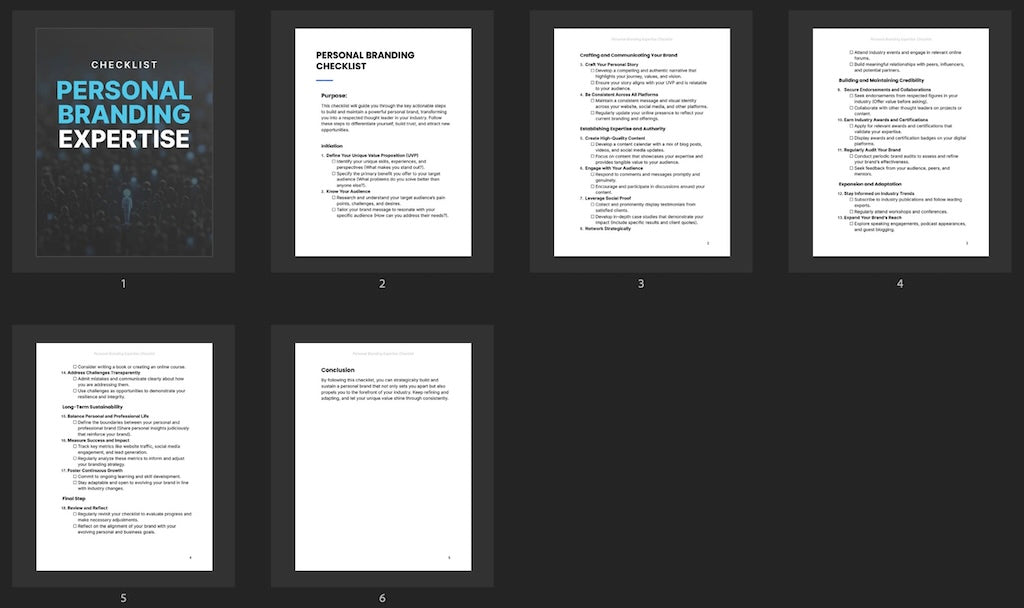 Personal Branding Expertise - Checklist
