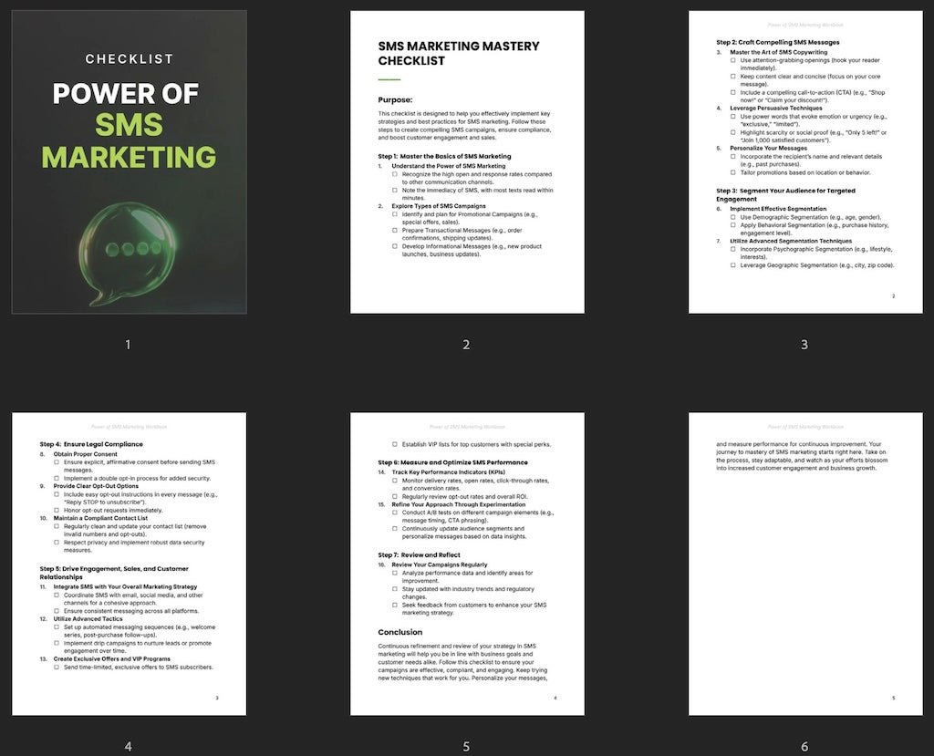 Power of SMS Marketing - Checklist