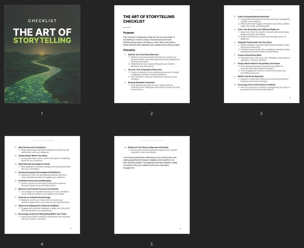 The Art of Storytelling - Checklist