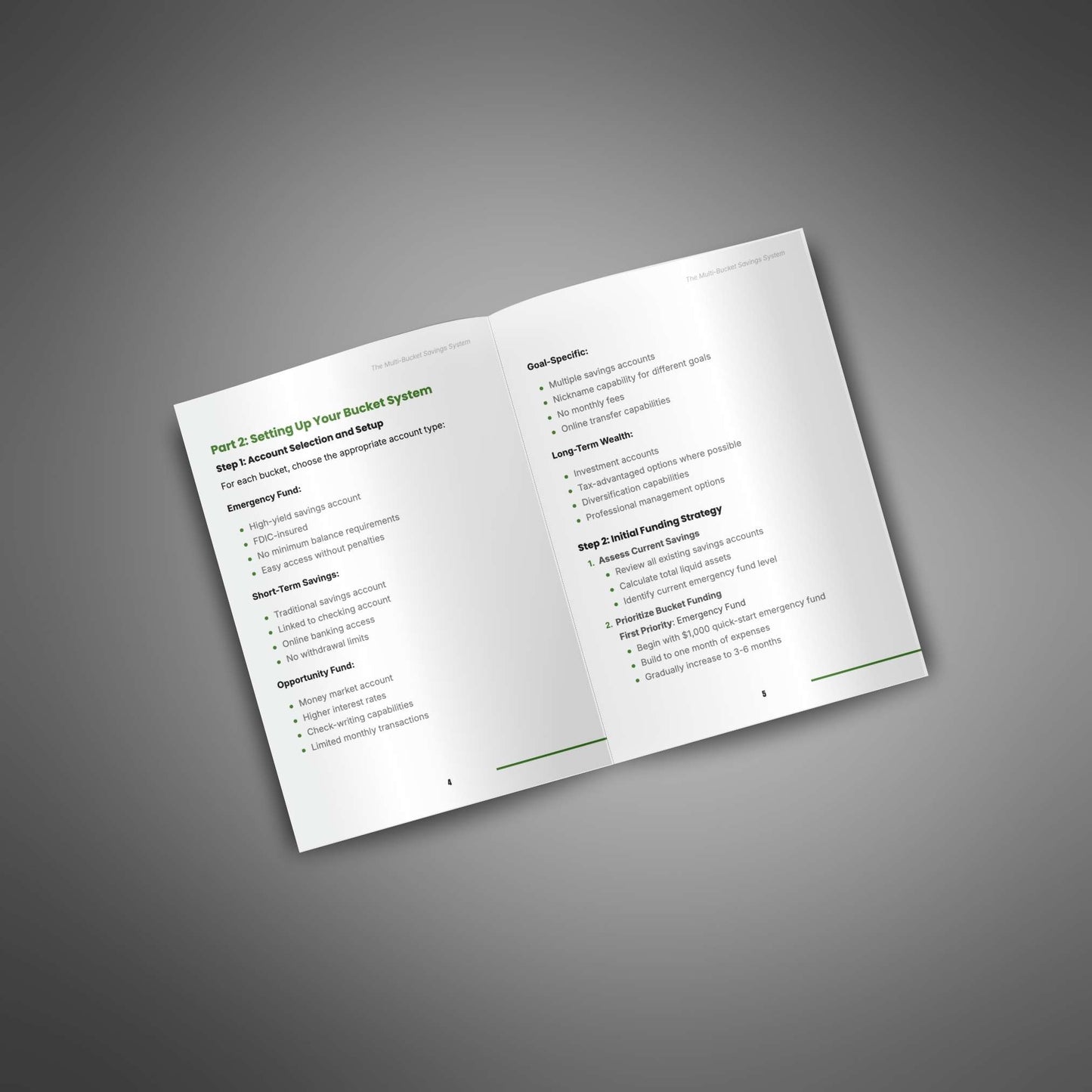 The Multi-Bucket Savings System