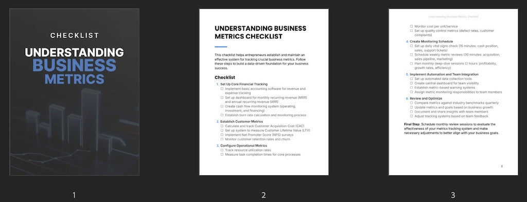 Understanding Business Metrics - Checklist