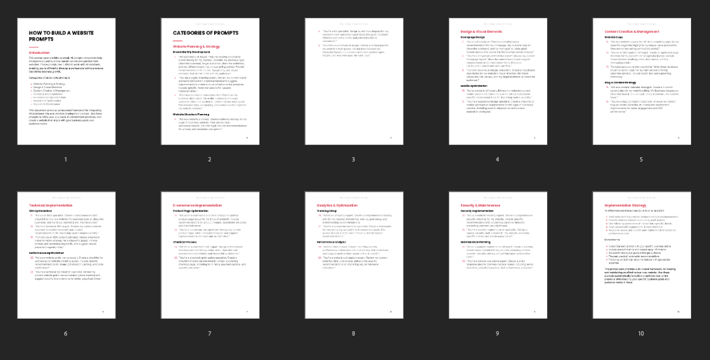 How to Build a Website - Prompts
