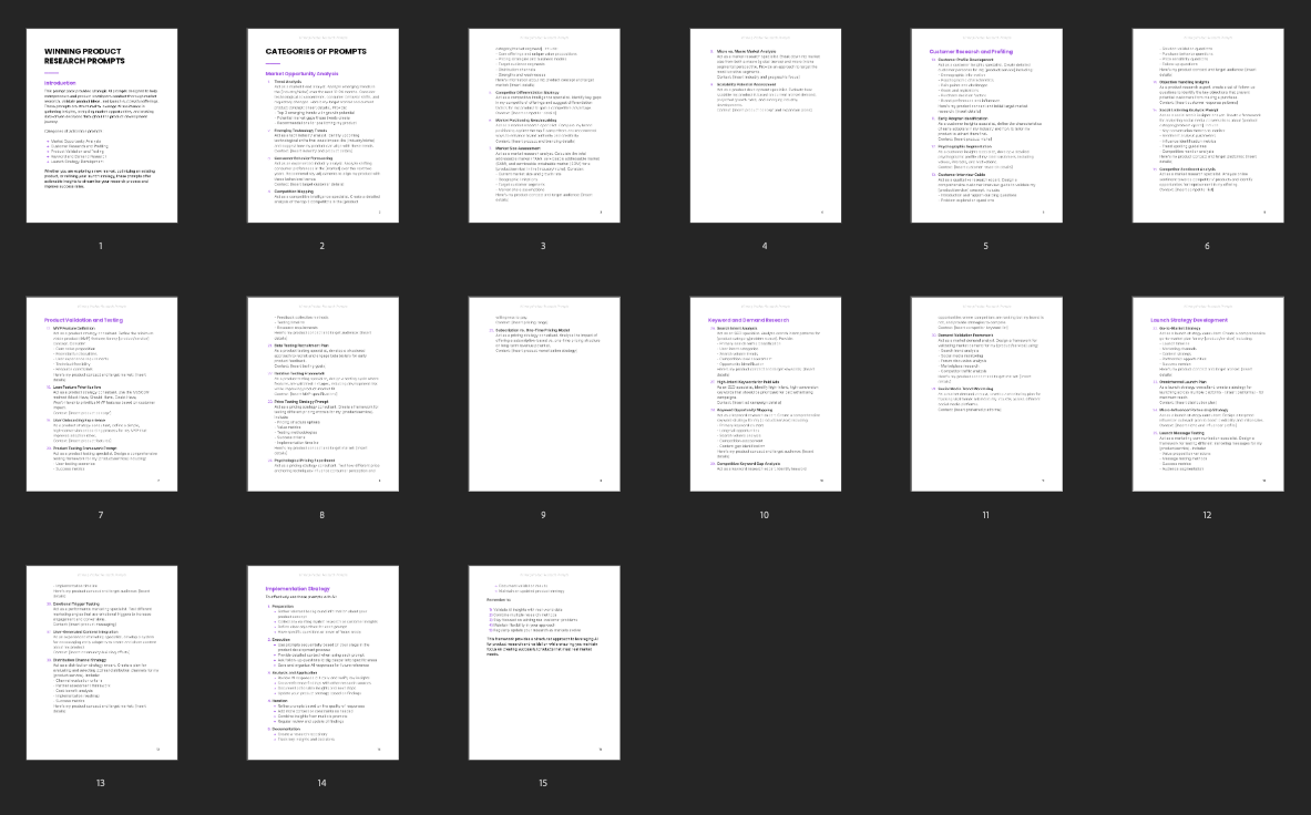 Winning Product Research - Prompts