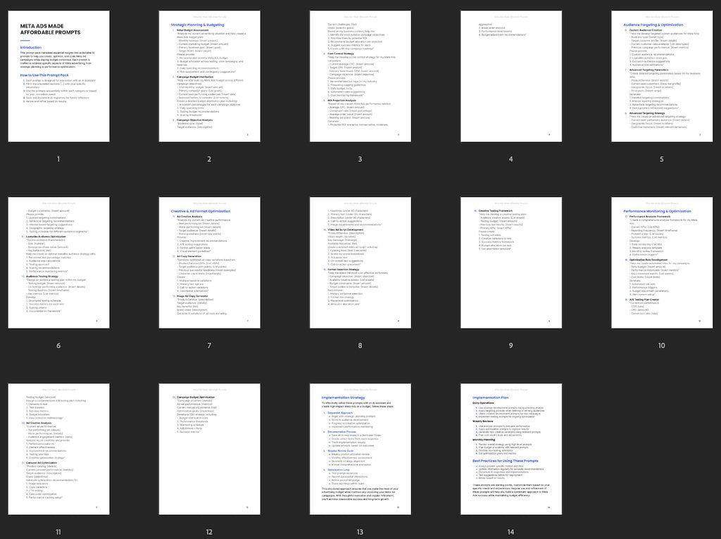 Meta Ads Made Affordable - Prompts