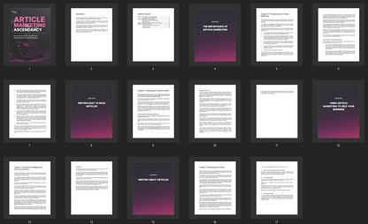 Article Marketing Ascendancy