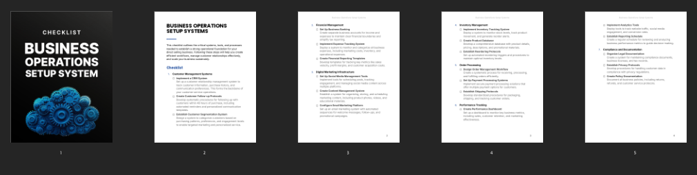Business Operations Setup Systems
