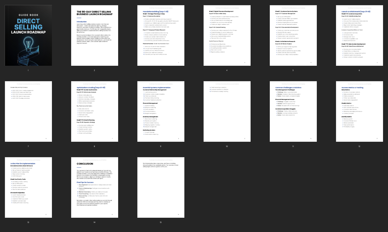 The 90-Day Direct Selling Business Launch Roadmap