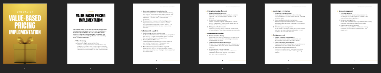 Value-Based Pricing Implementation - Checklist