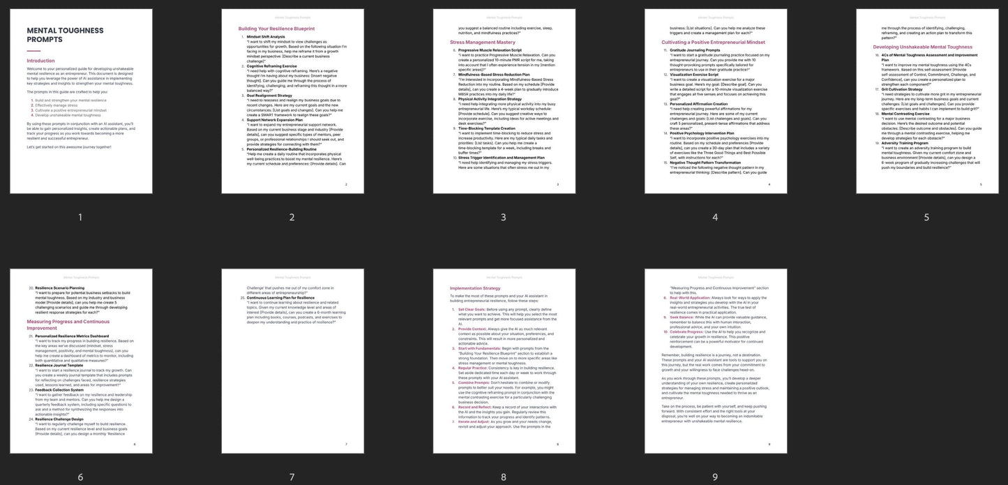 Mental Toughness - Prompts