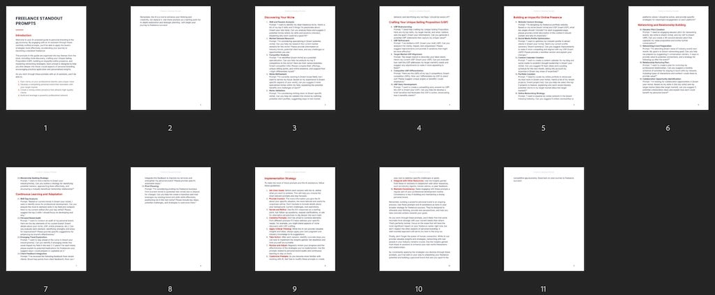 Freelance Standout - Prompts