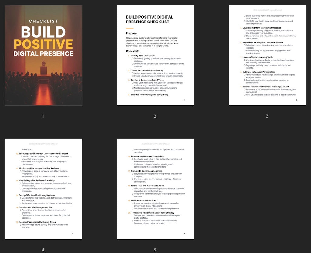 Build Positive Digital Presence - Checklist