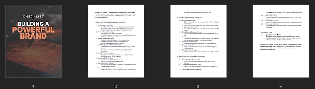 Building a Powerful Brand - Checklist