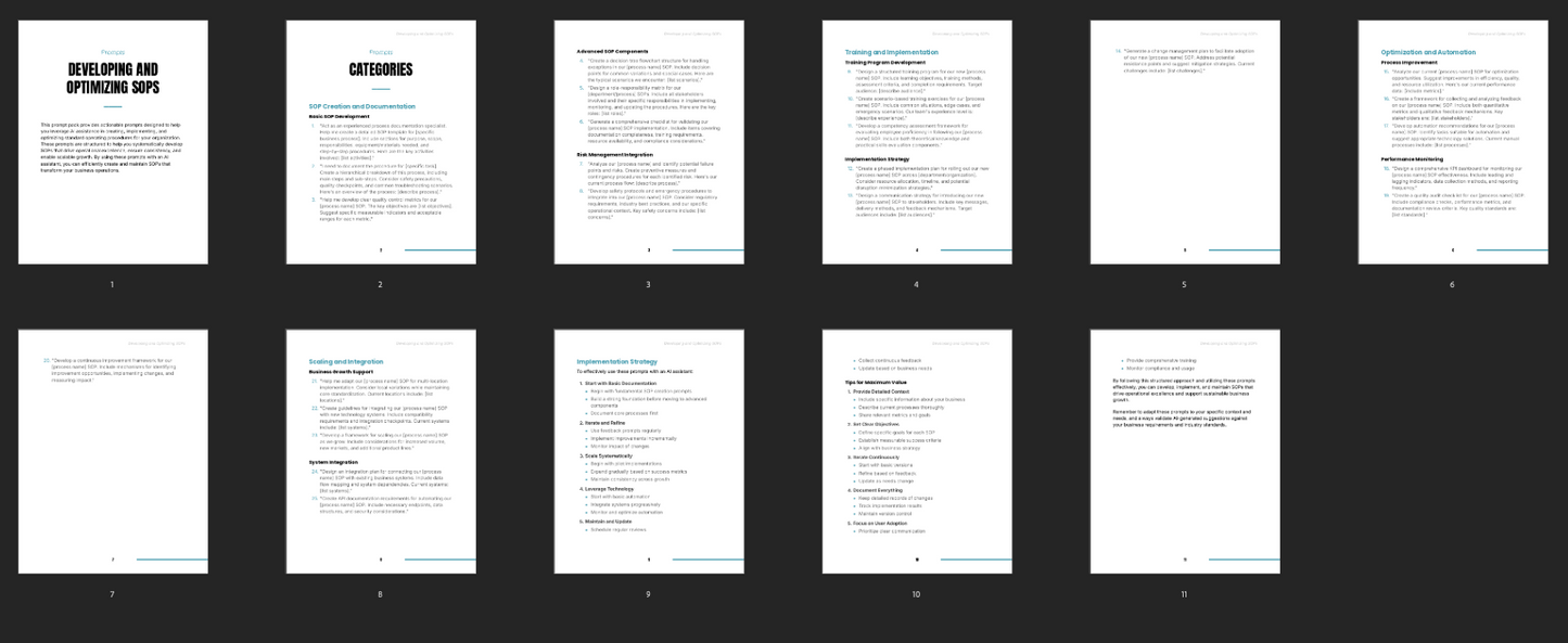 Developing and Optimizing SOPs