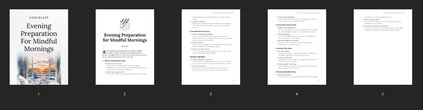 Evening Preparation for Mindful Mornings