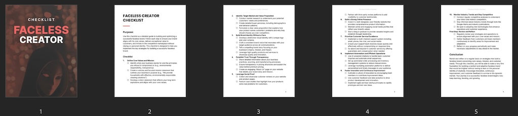 Faceless Creator - Checklist