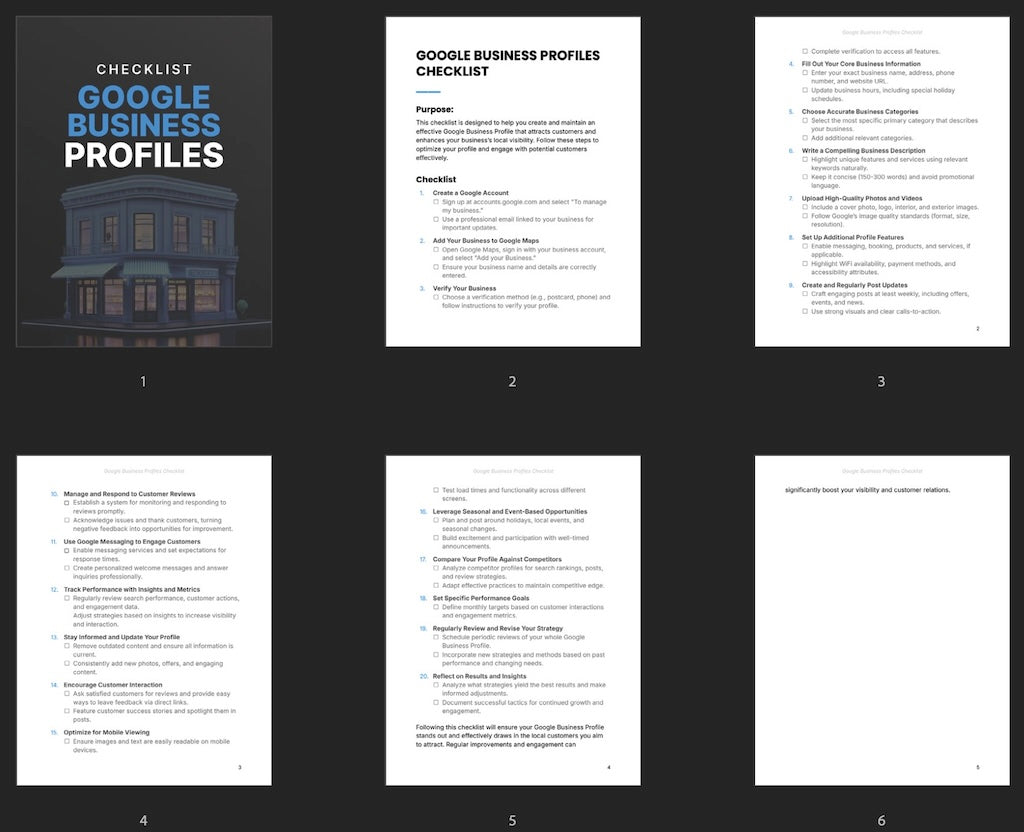 Google Business Profiles - Checklist