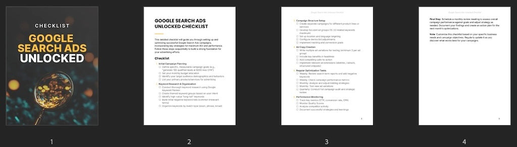 Google Search Ads Unlocked - Checklist