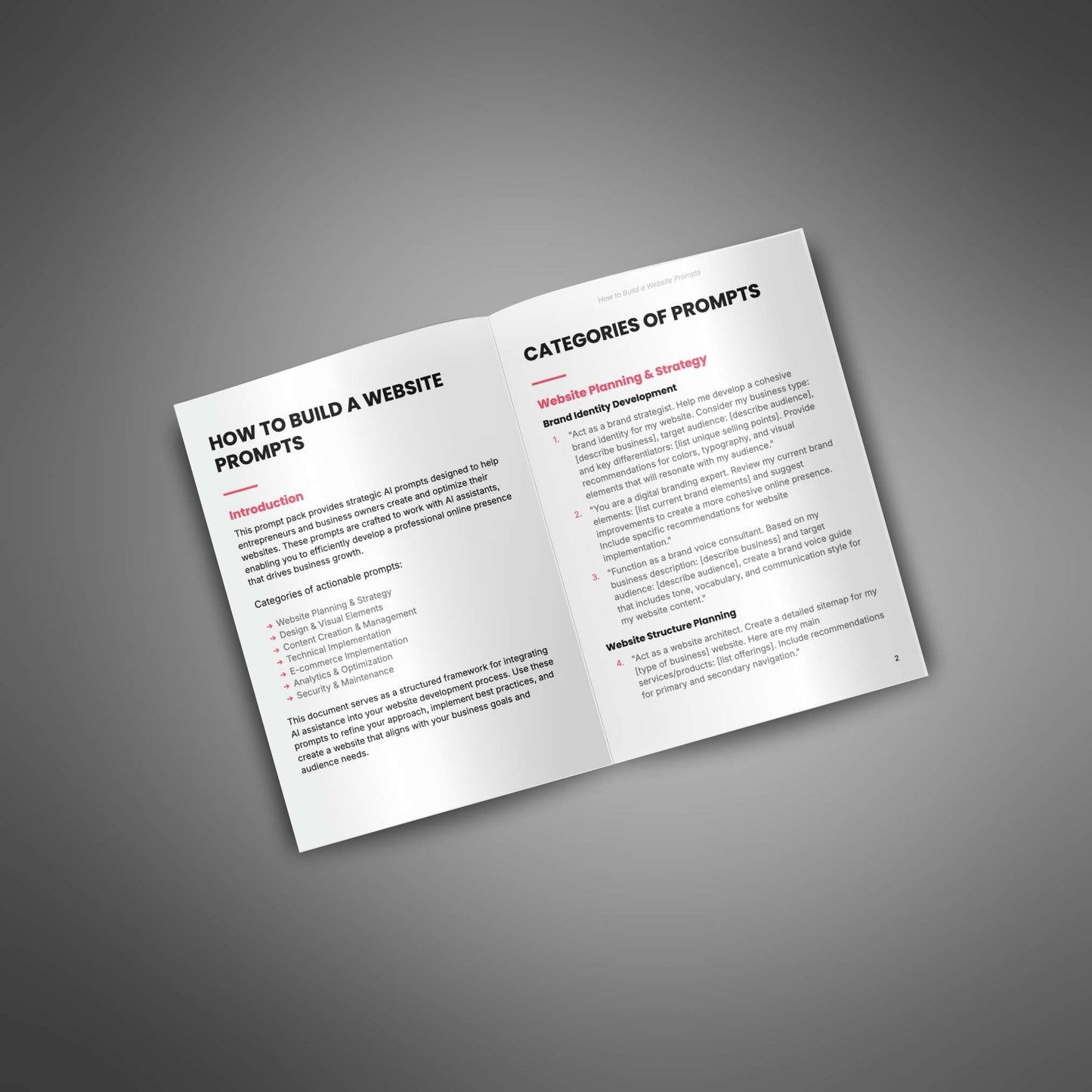 How to Build a Website - Prompts