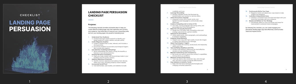 Landing Page Persuasion - Checklist
