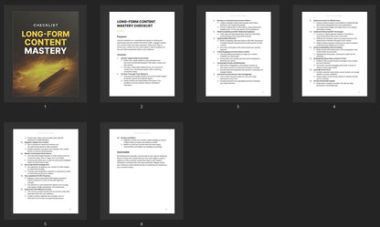 Long-Form Content Mastery - Checklist