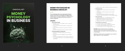 Money Psychology in Business - Checklist