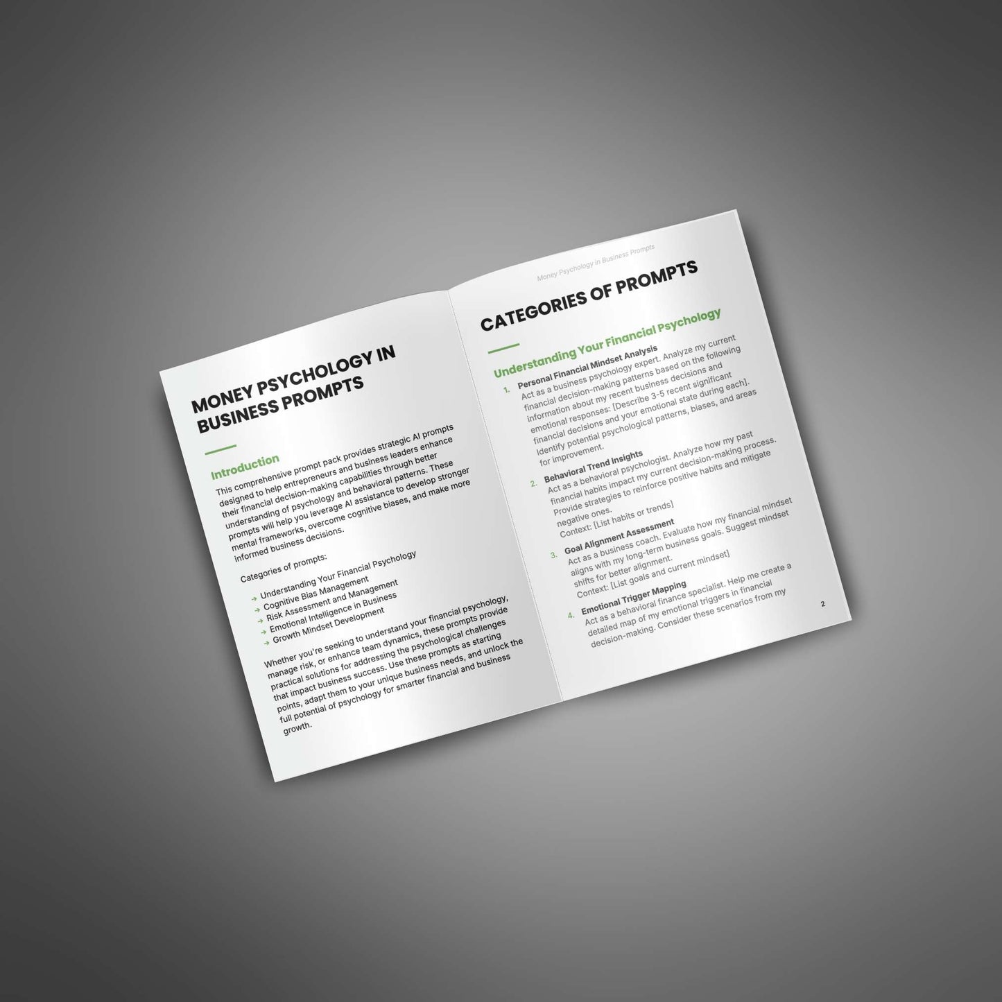 Money Psychology in Business - Prompts