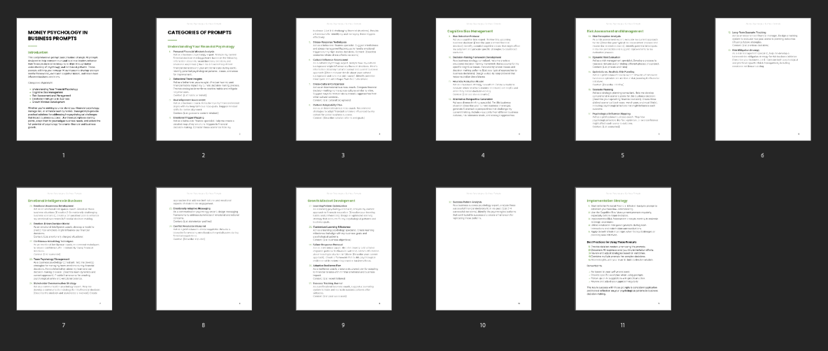 Money Psychology in Business - Prompts