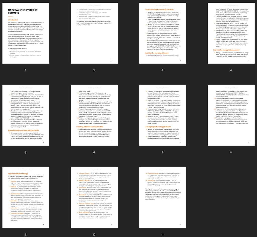 Natural Energy Boost - Prompts