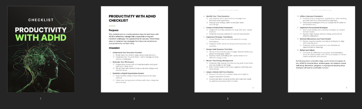 Productivity with ADHD - Checklist