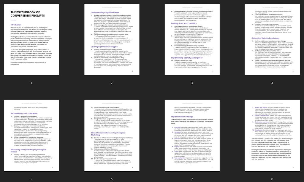 The Psychology of Conversions - Prompts