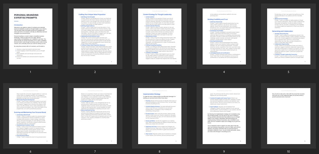 Personal Branding Expertise - Prompts